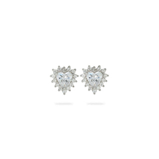 Orecchini Fabiani margherita in argento 925 con zircone bianco - Fabiani Gioiellerie
