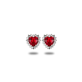 Orecchini Fabiani a cuore in oro bianco 9Kt con zirconi - Fabiani Gioiellerie