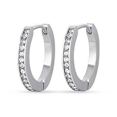 Orecchini A Cerchio Donna Luca Barra In Acciaio - Diametro 19 Mm - Modello OK1123