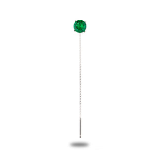 Mono orecchino Fabiani pendente in argento 925 con zircone verde