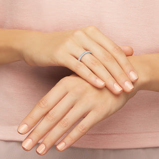 Anello Matrix, Bianco, Placcato rodio