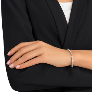 Bracciale Tennis Imber Emily, Taglio Round, Bianco, Placcato rodio