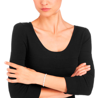 Braccialetto Una Angelic, Taglio Round, Piccolo, Bianco, Placcato rodio