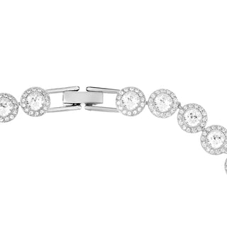 Collana Una Angelic, Taglio Round, Media, Bianca, Placcato rodio