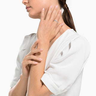 Anello Matrix Vittore, Bianco, Placcato rodio