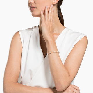 Strand Swarovski Remix Collection Pearl, Chiusura magnetica, Bianco, Placcato color oro rosa