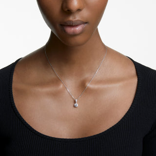 Pendente Stilla, Taglio Round, Bianco, Placcato rodio