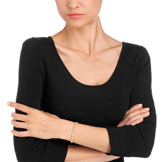 Braccialetto Una Angelic, Taglio tondo, Pavé, Medio, Bianco, Placcato color oro