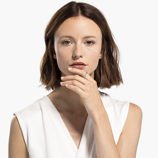 Anello Matrix Vittore, Taglio Round, Blu, Placcato color oro