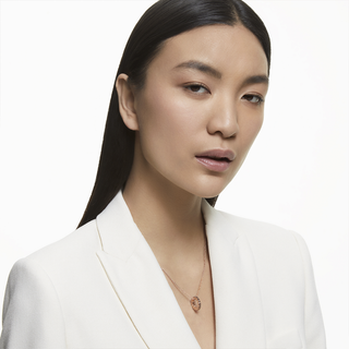 Pendente Exalta, Taglio tondo, Nero, Placcato color oro rosa