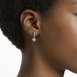 Orecchini pendenti Stilla, Taglio triangolo, Bianchi, Placcato color oro rosa