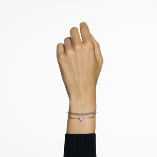 Braccialetto Stilla, Taglio triangolo, Pavé, Bianco, Placcato rodio