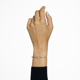 Bracciale rigido Constella, Taglio Round, Bianco, Placcato rodio