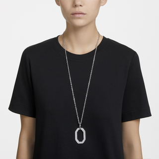 Pendente Dextera, Forma ottagonale, Medio, Bianco, Placcato rodio