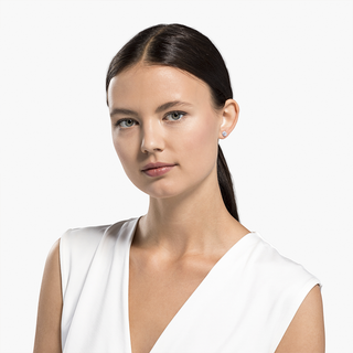 Orecchini a lobo So Cool, Bianchi, Placcato rodio