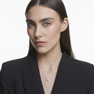 Collana Mesmera, Cuore, Bianca, Placcato rodio