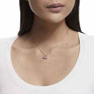 Collana Millenia, Taglio Trilliant, Bianca, Placcato color oro rosa