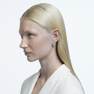 Orecchini a lobo Swan, Cigno, Bianchi, Placcato rodio