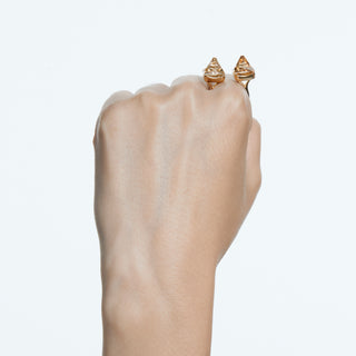 Anello aperto Matrix, Taglio Piramide, Giallo, Placcato color oro