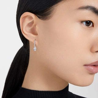 Orecchini pendenti Stilla, Taglio Pear, Taglio Round, Bianchi, Placcato rodio