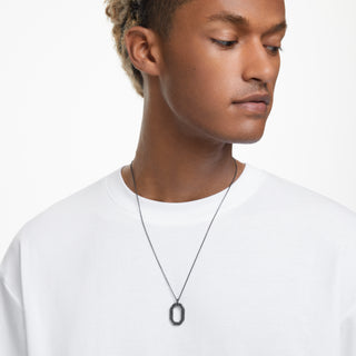 Pendente Dextera, Forma ottagonale, Piccolo, Nero, Placcato rutenio