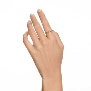 Anello Matrix, Taglio Round, Verde, Placcato color oro