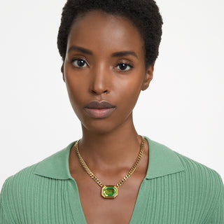 Pendente Imber, Taglio ottagonale, Verde, Placcato color oro