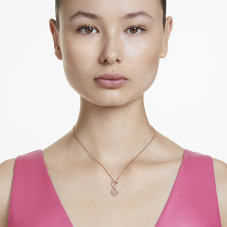 Pendente Hyperbola, Infinito, Bianco, Placcato color oro rosa