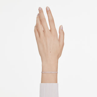 Bracciale Tennis Matrix, Taglio Round, Bianco, Placcato color oro rosa