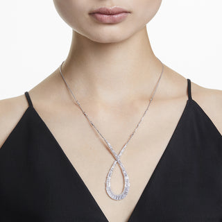 Pendente Hyperbola, Taglio misto, Infinito, Bianco, Placcato rodio