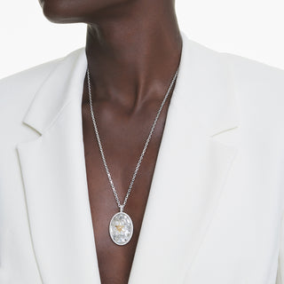 Pendente Idyllia, Fiore, Giallo, Placcato rodio