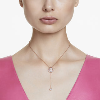 Pendente a Y Idyllia, Crystal Pearl, Conchiglia, Bianco, Placcato color oro rosa