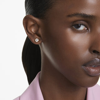 Orecchini a lobo Imber, Taglio Round, Bianchi, Placcato color oro