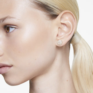 Orecchini a lobo Meteora, Bianchi, Placcato color oro