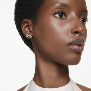 Orecchini a lobo Hyperbola, Infinito, Bianchi, Placcato color oro rosa