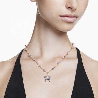 Pendente Idyllia, Crystal pearls, Stella marina, Multicolore, Placcato color oro