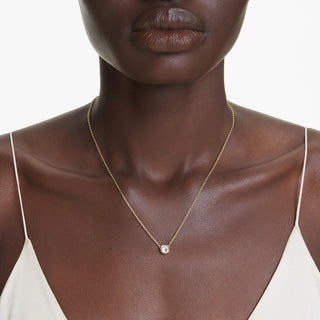 Pendente Imber, Taglio Round, Bianco, Placcato color oro