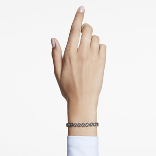 Braccialetto Imber Tennis, Taglio Round, Nero, Placcato rutenio