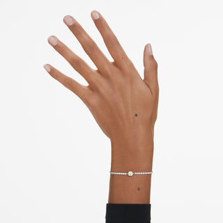 Braccialetto Matrix Tennis, Taglio misto, Giallo, Placcato rodio