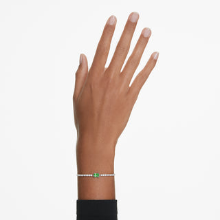 Braccialetto Matrix Tennis, Taglio misto, Verde, Placcato rodio