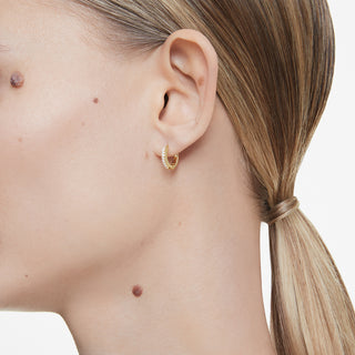 Orecchini a cerchio Matrix, Taglio Round, Bianchi, Placcato color oro