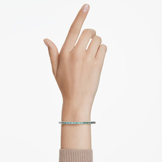 Bracciale rigido Matrix, Taglio baguette, Forma ottagonale, Verde, Placcato rodio