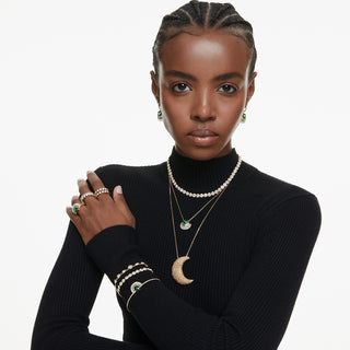 Anello Matrix, Taglio Oval, Bianco, Placcato color oro