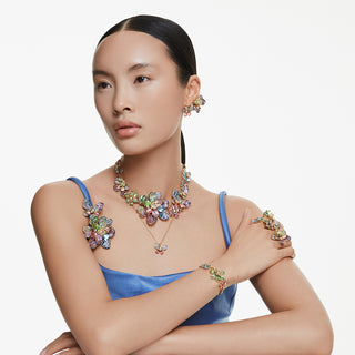 Anello aperto Gema, Taglio misto, Multicolore, Placcato color oro