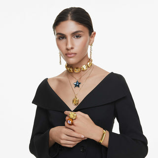 Orecchini a cerchio Matrix, Crystal Pearl, Taglio Round, Bianchi, Placcato rodio