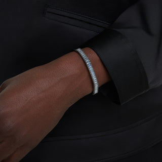 Bracciale rigido Matrix, Taglio baguette, Forma ottagonale, Grigio, Placcato rutenio