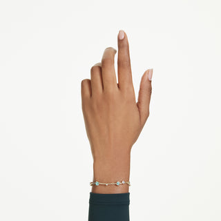 Braccialetto Constella, Taglio misto, Verde, Placcato color oro