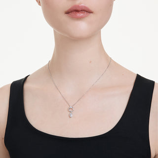 Pendente Mesmera, Taglio Pear, Bianco, Placcato rodio