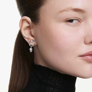 Orecchini pendenti Mesmera, Taglio misto, Bianchi, Placcato rodio