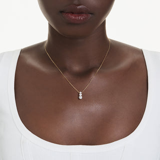 Pendente Stilla Attract, Taglio Round, Bianco, Placcato color oro